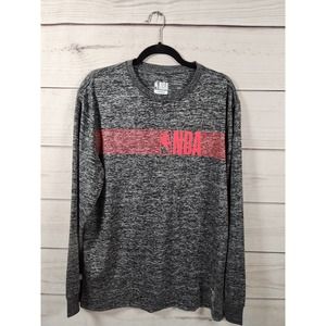 NBA Men's Gray‎ Athletic Crew Neck Stretch Long Sleeve T-Shirts Size Large